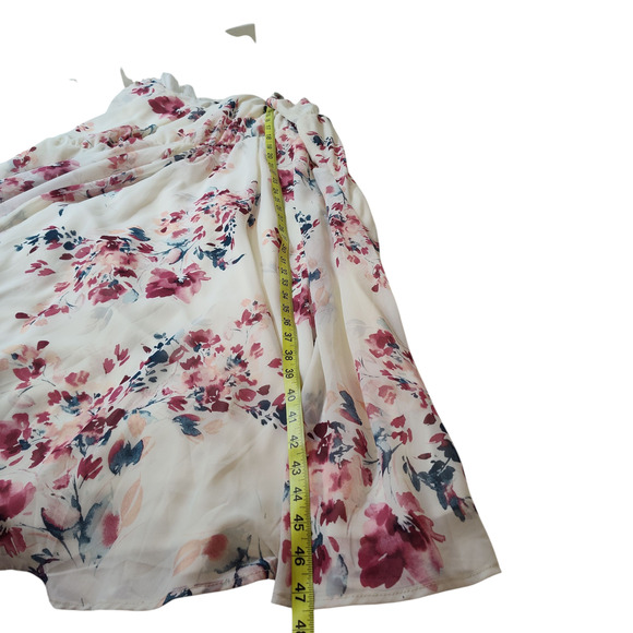 Torrid Dress Womens 5 White Floral Sleeveless Chiffon Lined Pockets Plus Size - Picture 16 of 17